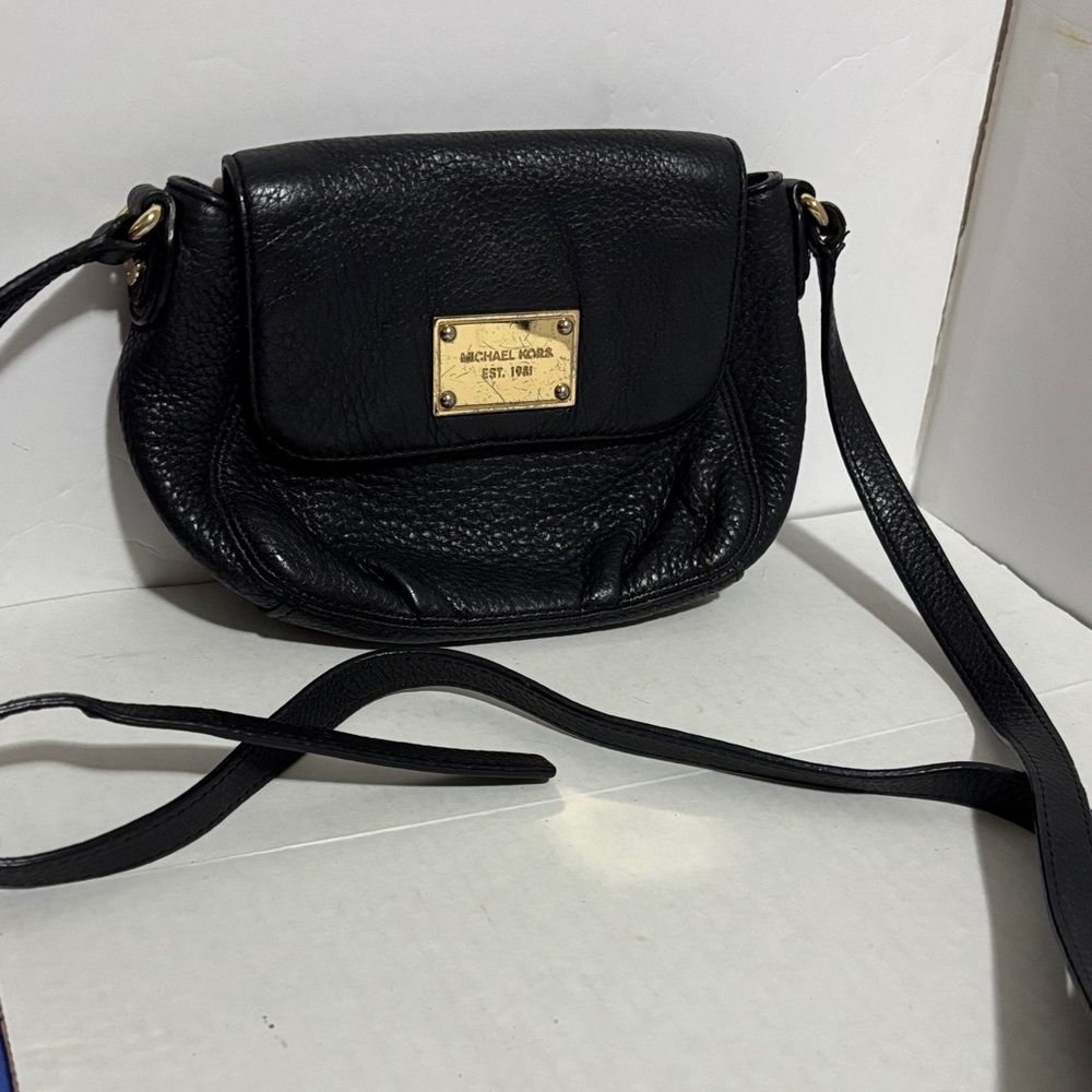 Michael Kors Black Pebbled Leather Crossbody Bag